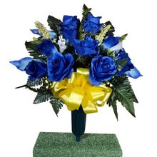 Load image into Gallery viewer, Blue Rose and Calla Lily Cemetery Cone Memorial Decoration
