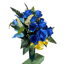 Load image into Gallery viewer, Blue Rose and Calla Lily Cemetery Cone Memorial Decoration