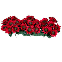 Load image into Gallery viewer, Artificial Red Sunflower Bushes, Silk Floral Craft Supply (Set of 3)