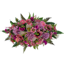 Load image into Gallery viewer, Mauve Sunflower Front Door Swag or Centerpiece, Dusty Pink Handmade Floral Teardrop
