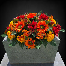 Load image into Gallery viewer, Sunflower Dahlia Headstone Saddle Fall Memorial Decoration