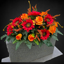 Load image into Gallery viewer, Red Sunflower Orange Rose Fall Cemetery Headstone Saddle Memorial Decoration