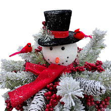 Load image into Gallery viewer, Small Snowman Christmas Cemetery Saddle Memorial Decoration