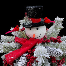 Load image into Gallery viewer, Small Snowman Christmas Cemetery Saddle Memorial Decoration