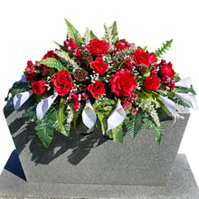 Load image into Gallery viewer, Red Rose and White Calla Lily Headstone Memorial Decoration