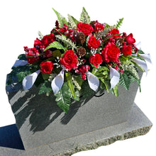 Load image into Gallery viewer, Red Rose and White Calla Lily Headstone Memorial Decoration