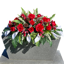 Load image into Gallery viewer, Red Rose and White Calla Lily Headstone Memorial Decoration