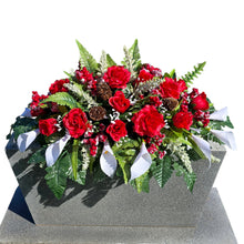 Load image into Gallery viewer, Red Rose and White Calla Lily Headstone Memorial Decoration