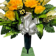 Load image into Gallery viewer, Yellow Rose and Calla Lily Jumbo Cemetery Cone Memorial Decoration
