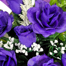Load image into Gallery viewer, Purple Rose and Calla Lily Memorial Decorations: Includes 2 Cemetery Cones