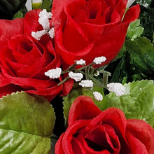 Load image into Gallery viewer, Red Rose and White Calla Lily Memorial Decoration: Includes 2 Cemetery Cones