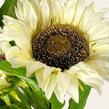 Load image into Gallery viewer, 17" Sunflower Bush with 5 Blooms and 2 Buds (Cream Color)