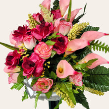 Load image into Gallery viewer, Beauty Pink Rose and Calla Lily Jumbo Cemetery Cone Memorial Decoration