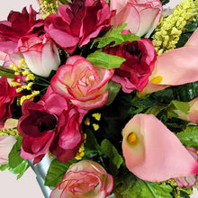 Load image into Gallery viewer, Beauty Pink Rose and Calla Lily Jumbo Cemetery Cone Memorial Decoration