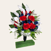 Load image into Gallery viewer, Red White and Blue Jumbo Cemetery Cone Memorial Decoration