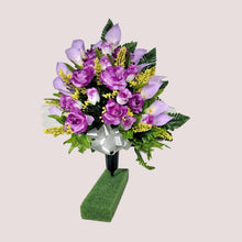 Load image into Gallery viewer, Lavendar Rose and Calla Lily Jumbo Cemetery Cone Memorial Decoration