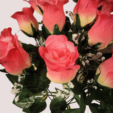 Load image into Gallery viewer, 18" Pink Rosebud Bush (set of 2)