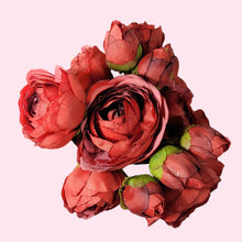 Load image into Gallery viewer, 17" Ranunculus Stems (Red Color)