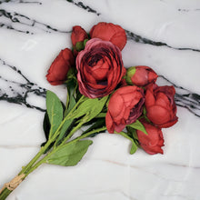 Load image into Gallery viewer, 17" Ranunculus Stems (Red Color)
