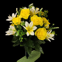 Load image into Gallery viewer, Yellow Rose and White Lily Cemetery Cone (360 Degrees)