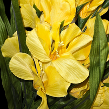 Load image into Gallery viewer, 3 Yellow Gladiolus Artificial Flowers for memorial, bridal, craft supply, home decor, and more!