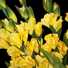 Load image into Gallery viewer, 3 Yellow Gladiolus Artificial Flowers for memorial, bridal, craft supply, home decor, and more!