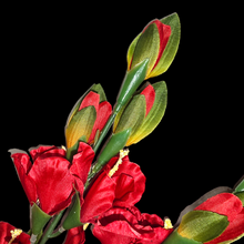 Load image into Gallery viewer, 3 Red Gladiolus Artificial Flowers for memorial, bridal, craft supply, home decor, and more!