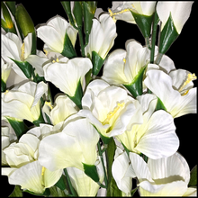Load image into Gallery viewer, 3 Cream Gladiolus Artificial Flowers for memorial, bridal, craft supply, home decor, and more!
