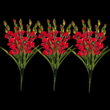 Load image into Gallery viewer, 3 Red Gladiolus Artificial Flowers for memorial, bridal, craft supply, home decor, and more!