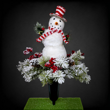 Load image into Gallery viewer, Snowman Cemetery Cone Christmas Memorial Decoration