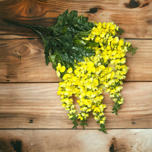 Load image into Gallery viewer, Yellow Hanging Wisteria Artificial Flowers for memorial, bridal, craft supply, home decor, and more.