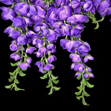Load image into Gallery viewer, Purple Hanging Wisteria Artificial Flowers for memorial, bridal, craft supply, home decor, and more.