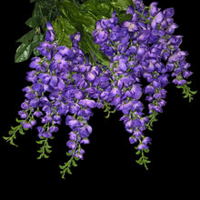 Load image into Gallery viewer, Purple Hanging Wisteria Artificial Flowers for memorial, bridal, craft supply, home decor, and more.