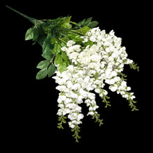 Load image into Gallery viewer, Cream Hanging Wisteria Artificial Flowers for memorial, bridal, craft supply, home decor, and more.