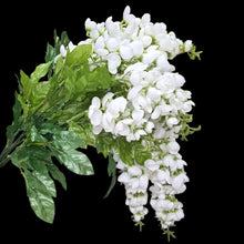 Load image into Gallery viewer, Cream Hanging Wisteria Artificial Flowers for memorial, bridal, craft supply, home decor, and more.