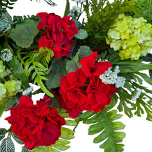 Load image into Gallery viewer, Geranium Hydrangea Wreath, Elegant Summer Door Decor
