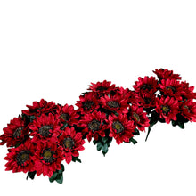 Load image into Gallery viewer, Artificial Red Sunflower Bushes, Silk Floral Craft Supply (Set of 3)

