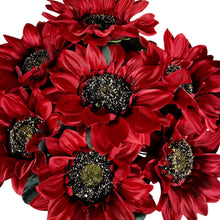 Load image into Gallery viewer, Artificial Flower Red White Blue Sunflower Bushes, Silk Floral Craft Supply (Set of 3)

