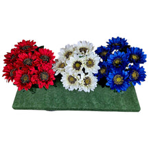 Load image into Gallery viewer, Artificial Flower Red White Blue Sunflower Bushes, Silk Floral Craft Supply (Set of 3)
