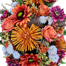 Load image into Gallery viewer, Orange Sunflower Front Door Swag, Handmade Floral Teardrop
