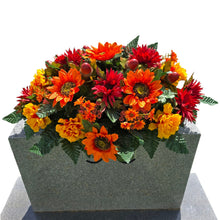Load image into Gallery viewer, Sunflower Dahlia Headstone Saddle Fall Memorial Decoration
