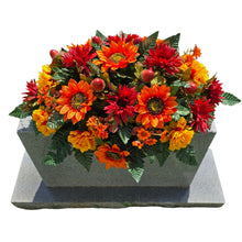 Load image into Gallery viewer, Sunflower Dahlia Headstone Saddle Fall Memorial Decoration

