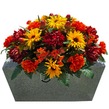 Load image into Gallery viewer, Sunflower, Mum, &amp; Dahlia Headstone Saddle Fall Memorial Decoration
