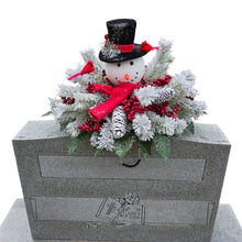 Load image into Gallery viewer, Small Snowman Christmas Cemetery Saddle Memorial Decoration
