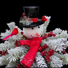 Load image into Gallery viewer, Small Snowman Christmas Cemetery Saddle Memorial Decoration

