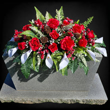 Load image into Gallery viewer, Red Rose and White Calla Lily Headstone Memorial Decoration
