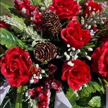 Load image into Gallery viewer, Red Rose and White Calla Lily Headstone Memorial Decoration
