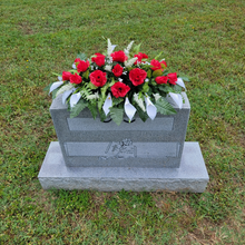 Load image into Gallery viewer, Red Rose and White Calla Lily Headstone Memorial Decoration
