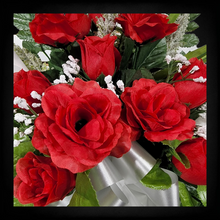 Load image into Gallery viewer, Red Rose and White Calla Lily Cemetery Cone Memorial Decoration
