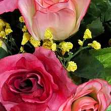 Load image into Gallery viewer, Beauty Pink Rose and Calla Lily Memorial Decoration Set: includes 2 cemetery cones
